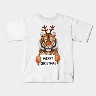 Tiger in Christmas Kids T-Shirt